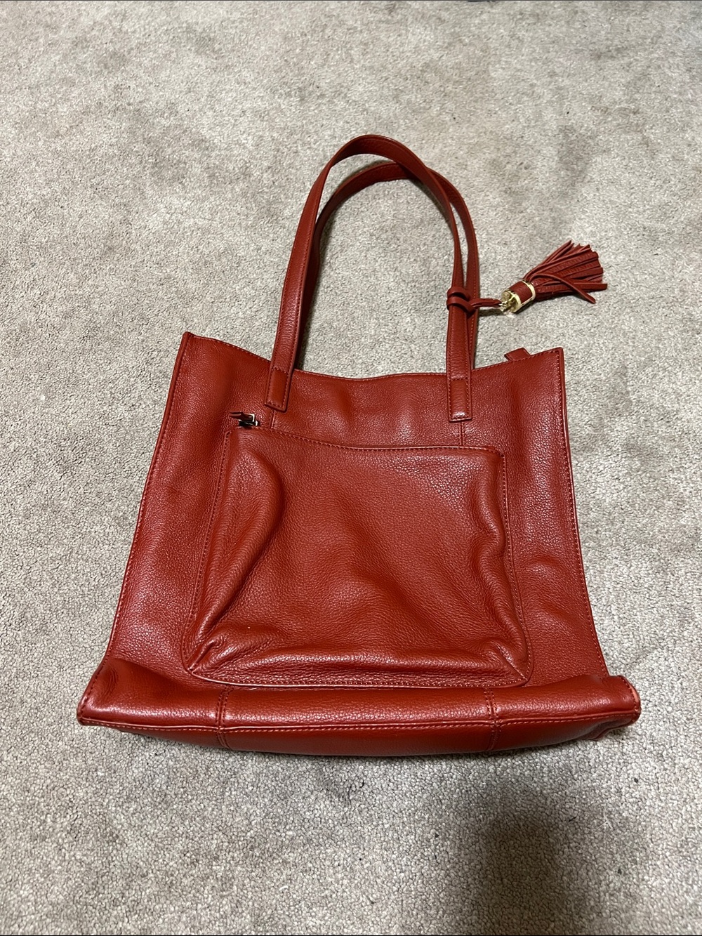 Talbots Genuine Leather Burgundy Tote Bag Shoulder Bag